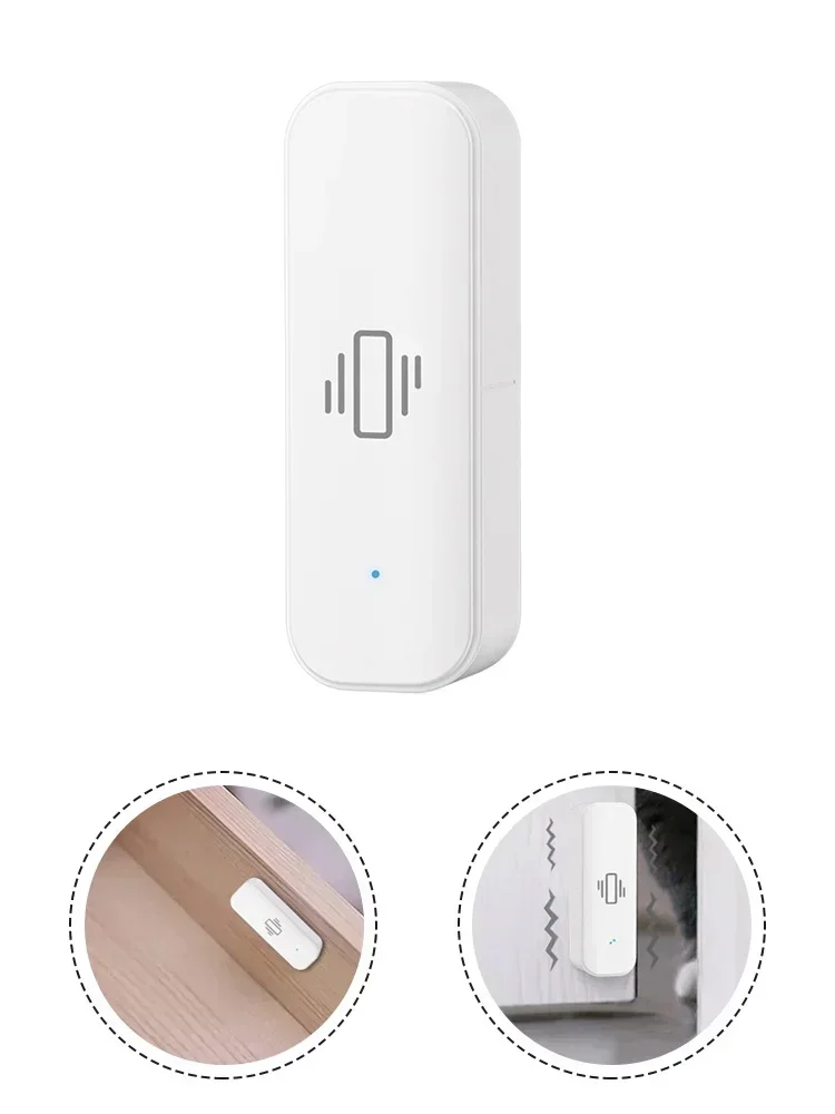 1x Home Vibration Sensor Vibration Sensor WIFI Real-Time Alarm Remote Monitoring Linkage Alarms Home Security