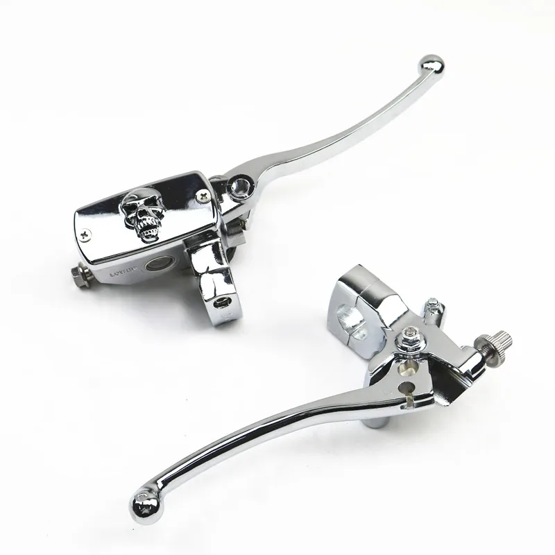 

Chrome 1" Skull Brake Clutch Lever For Harley Suzuki Cafe Motorbike Retro VT VTX