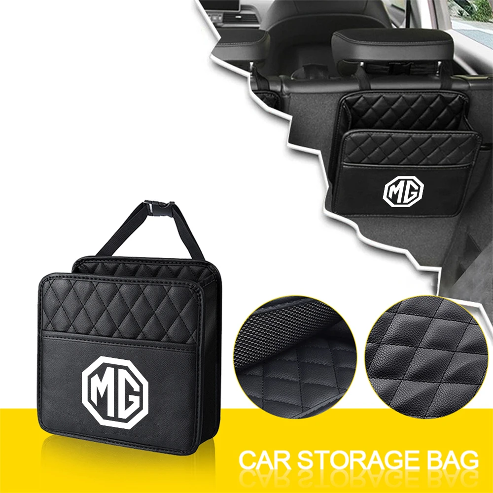 

1 шт., сумка для хранения на спинку автомобильного сиденья из искусственной кожи, автоаксессуары для гаражей Morris MG MG3 MG5 MG6 MG7 ZS GT EZS EHS Phev RX5 ZT Saloon