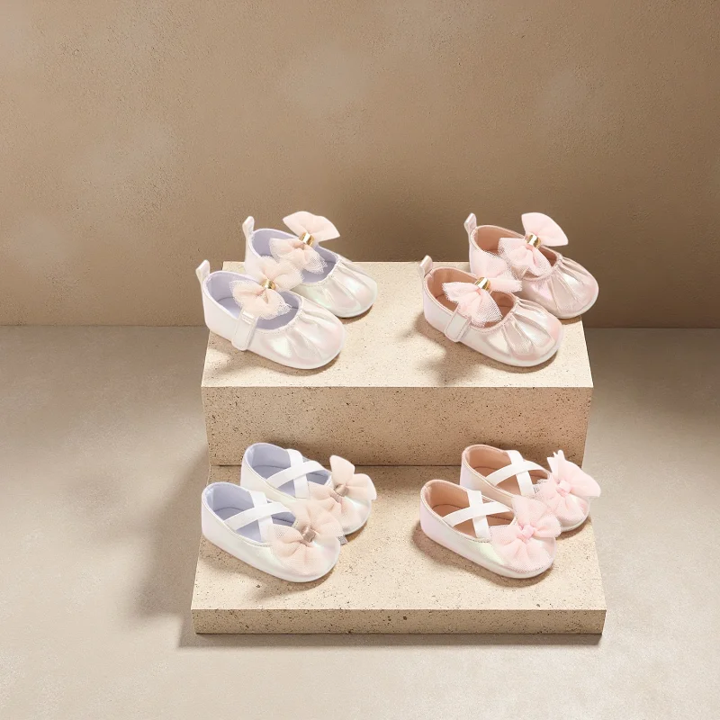 

Fashionable Series Baby Shoes Girl Baby Cute Bow PU Princess Shoes Soft Cloth Sole Comfortable Walking Shoes Spring and Autumn