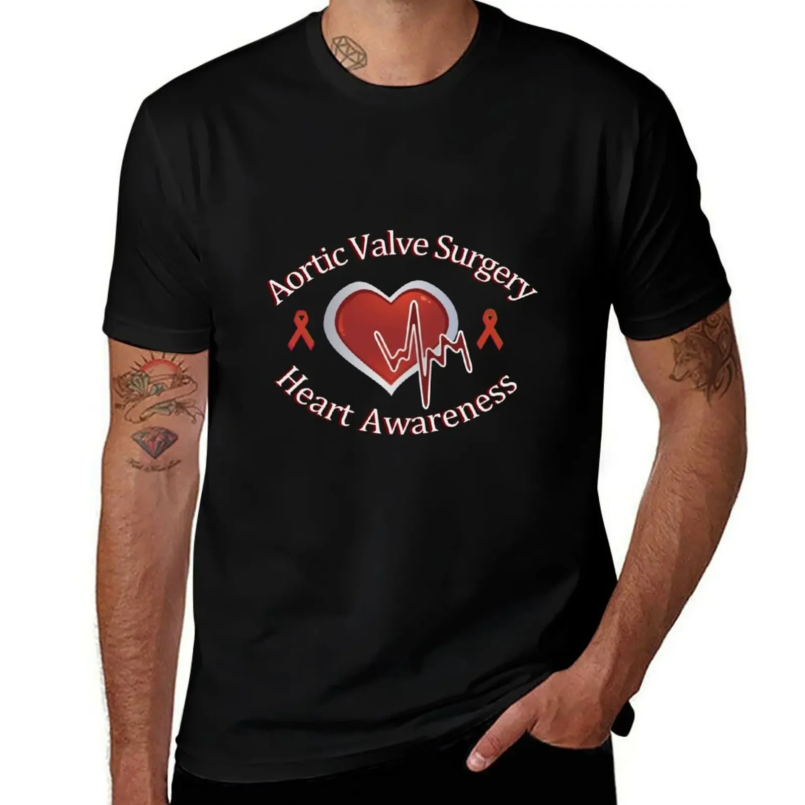 

Heart Aortic Valve Surgery Awareness Cardiac Survivor T-Shirt baggy shirts kawaii clothes mens graphic t-shirts pack