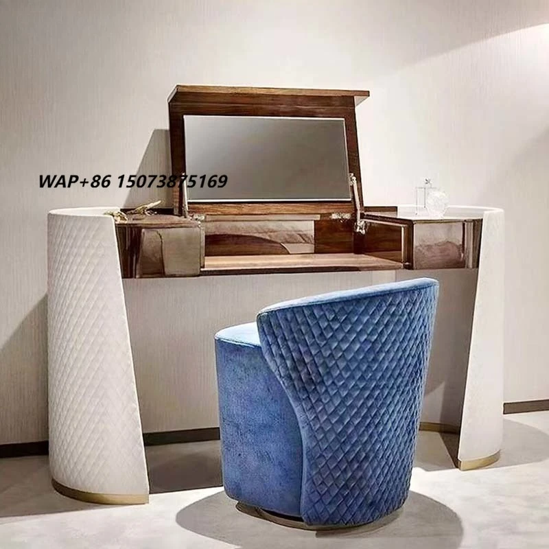 Italian-style Luxury Dressing Table Designer-made Hard-pack Flip-top Design Solid Wood Dressing Tableforbedroomvillastoragetable
