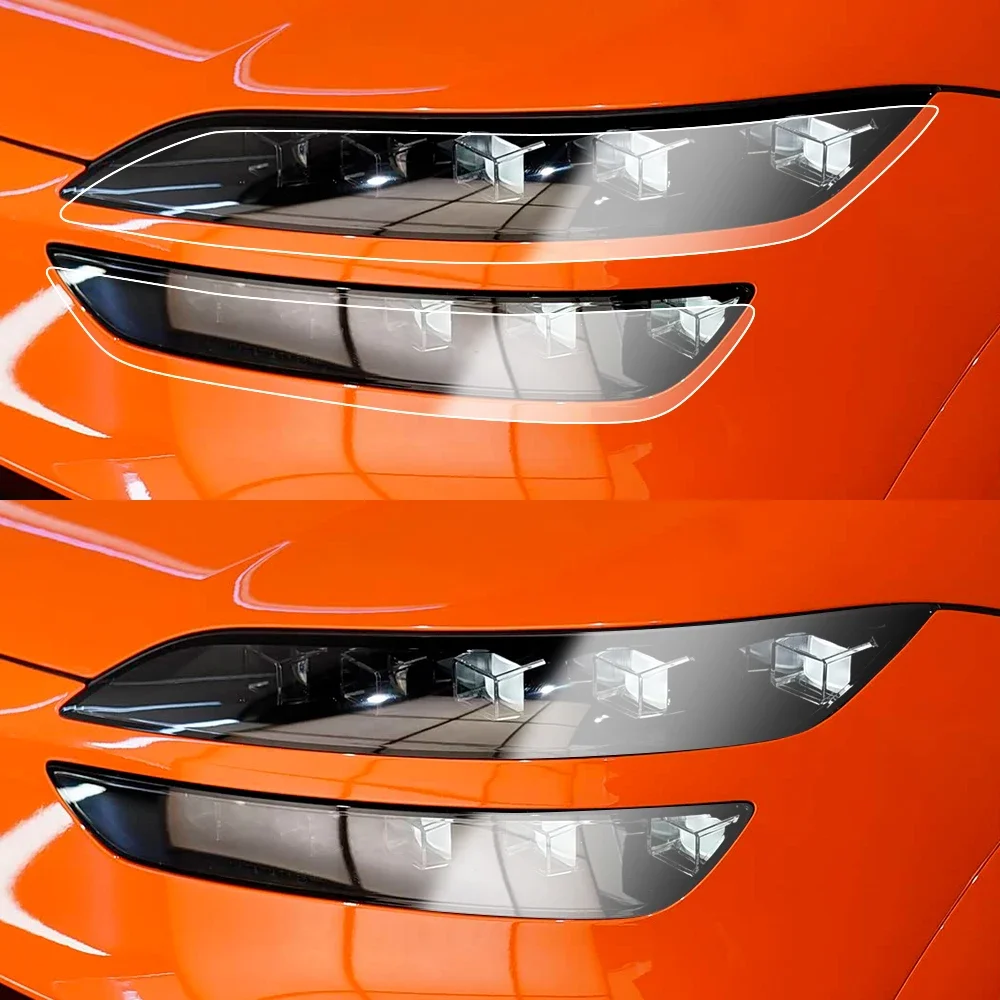 For GENESIS GV60 2022-2026 High Gloss Smoke Black Pre-Cut Headlight Protection Film TPU PPF Kit Anti-Scratch Vinyl Wrap Cover