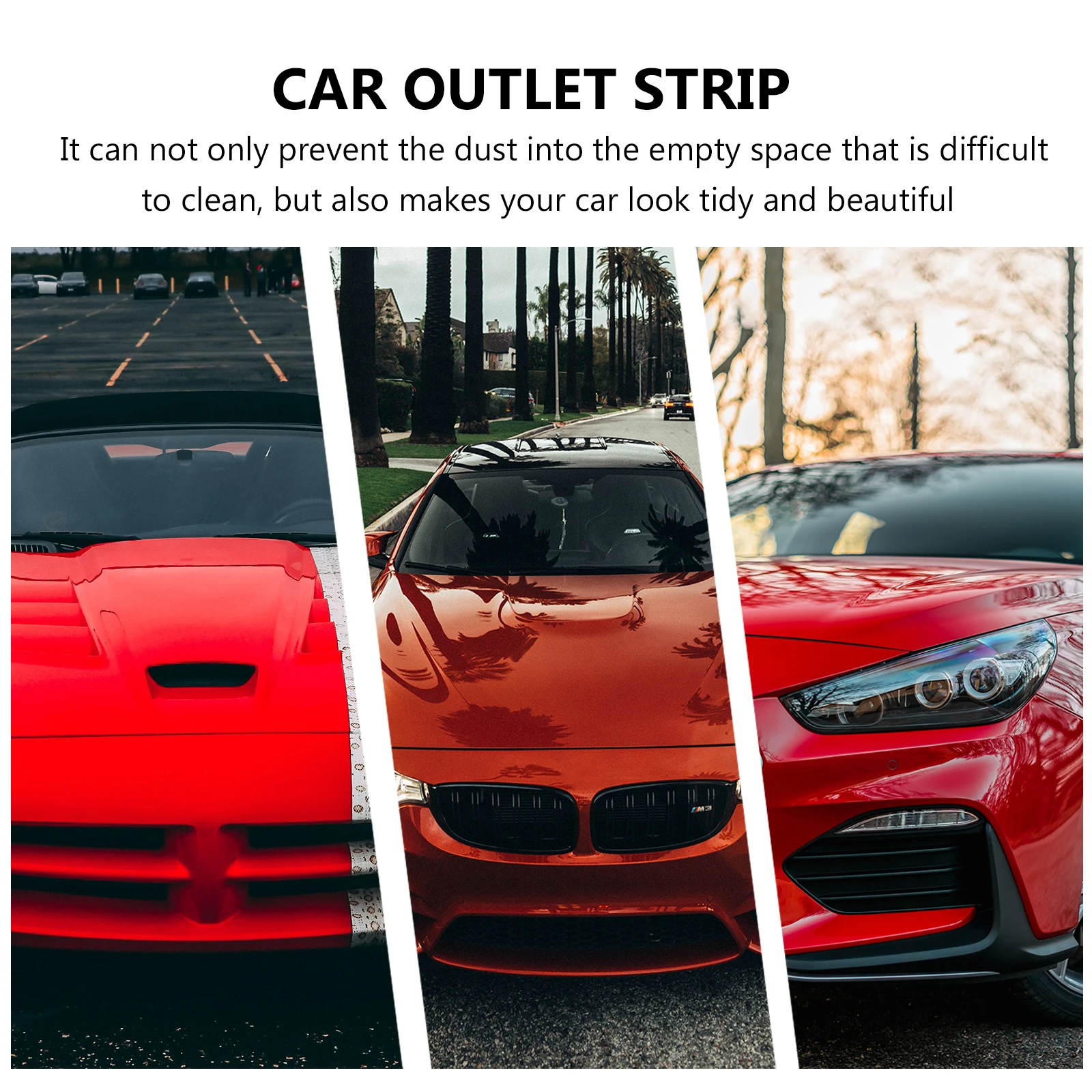 

10Pcs Car Vent Outlet Clamp Strip Decor Trim PVC Material Dust Preventive Stylish Design Car Outlet Strip Auto