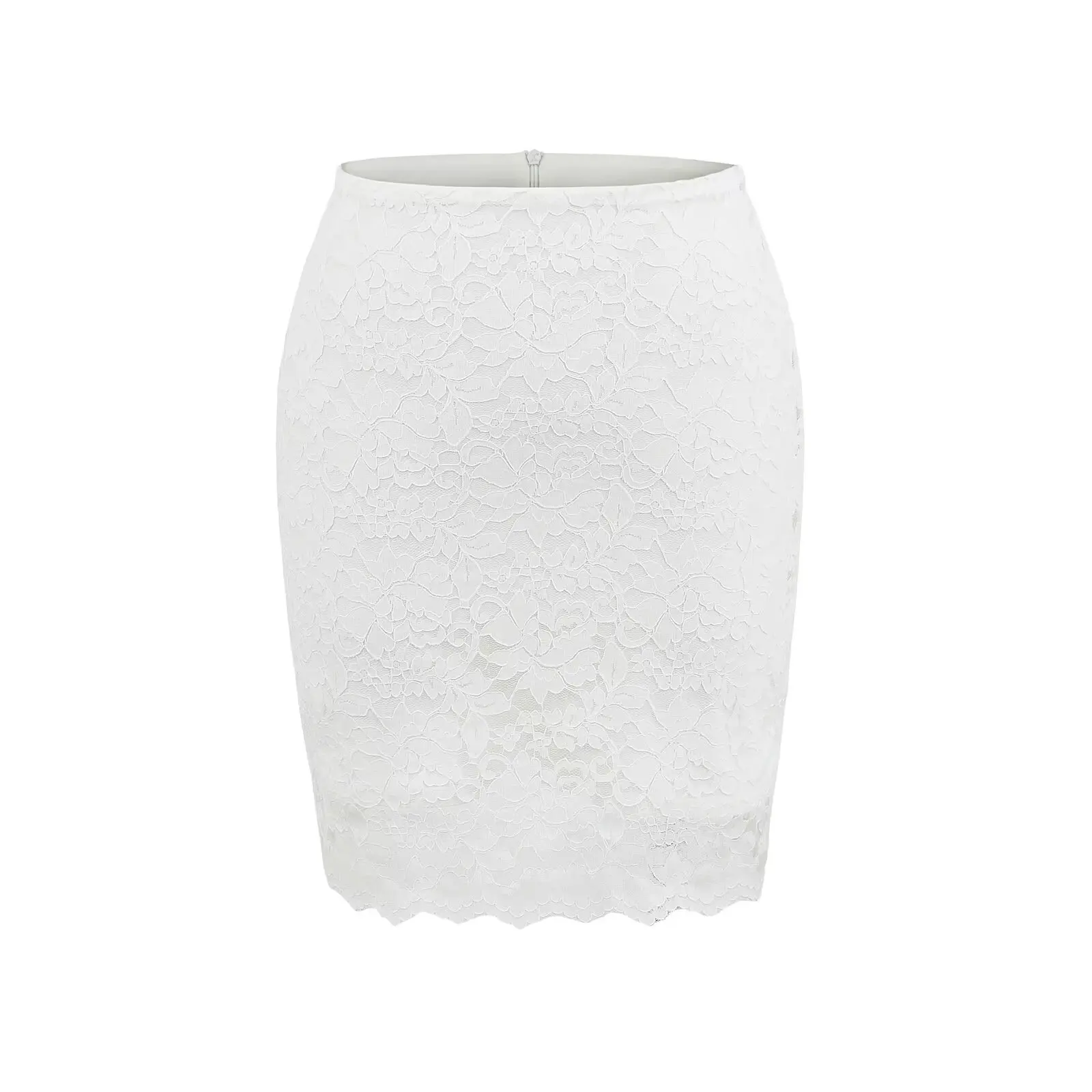 퓨어 디자이어 섹시 레이스 미니 스커트 여성용 하이웨이스트 슬림핏 숏 스커트 스트리트 스타일 지퍼 디자인 바디콘 원스텝 스커트