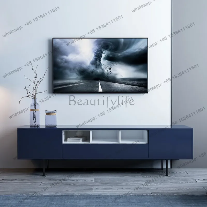 FG11Living room TV storage cabinet Living room metal rigid foot short coffee table combination cabinet