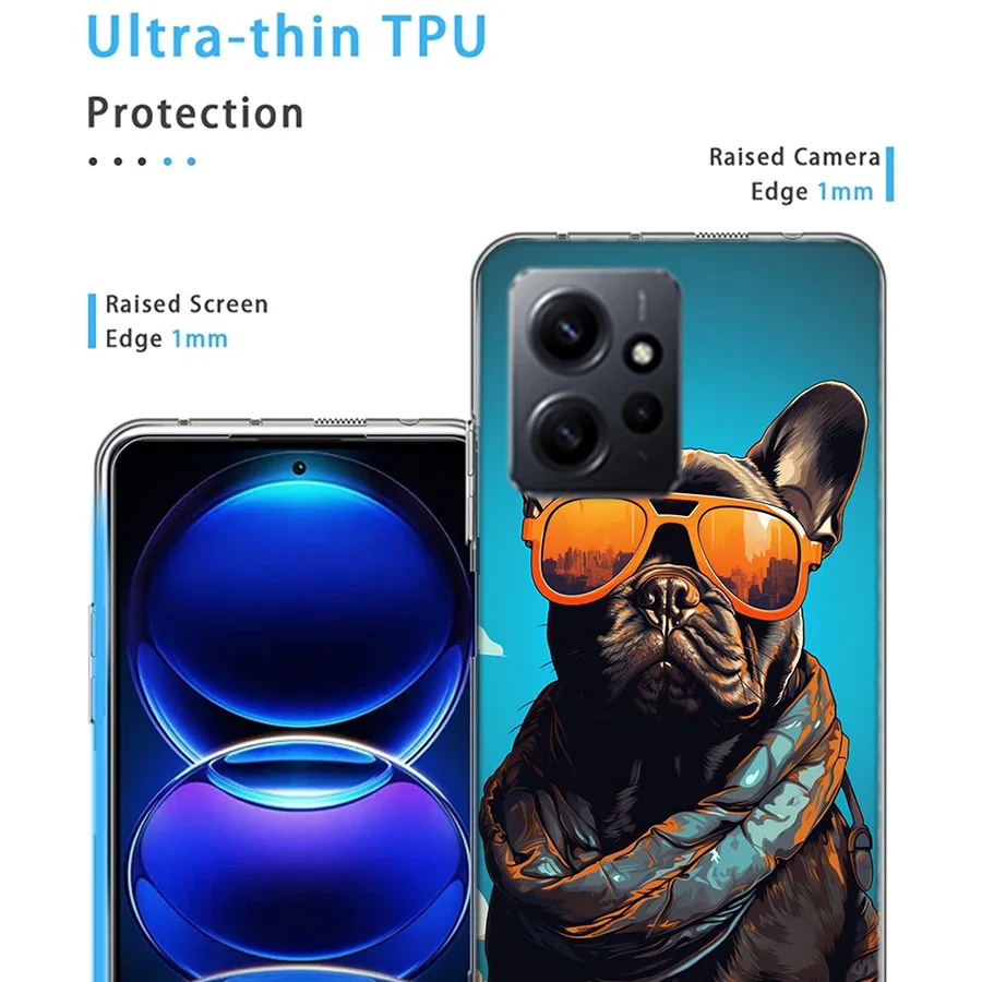 French Bulldog Dog Pug Luxury Phone For Xiaomi Redmi Note 14+ 13 K70 Pro Plus Redmi 13C 14C 12C 12 10 10A 10C 9 9A 9C 9T 8 8A Co