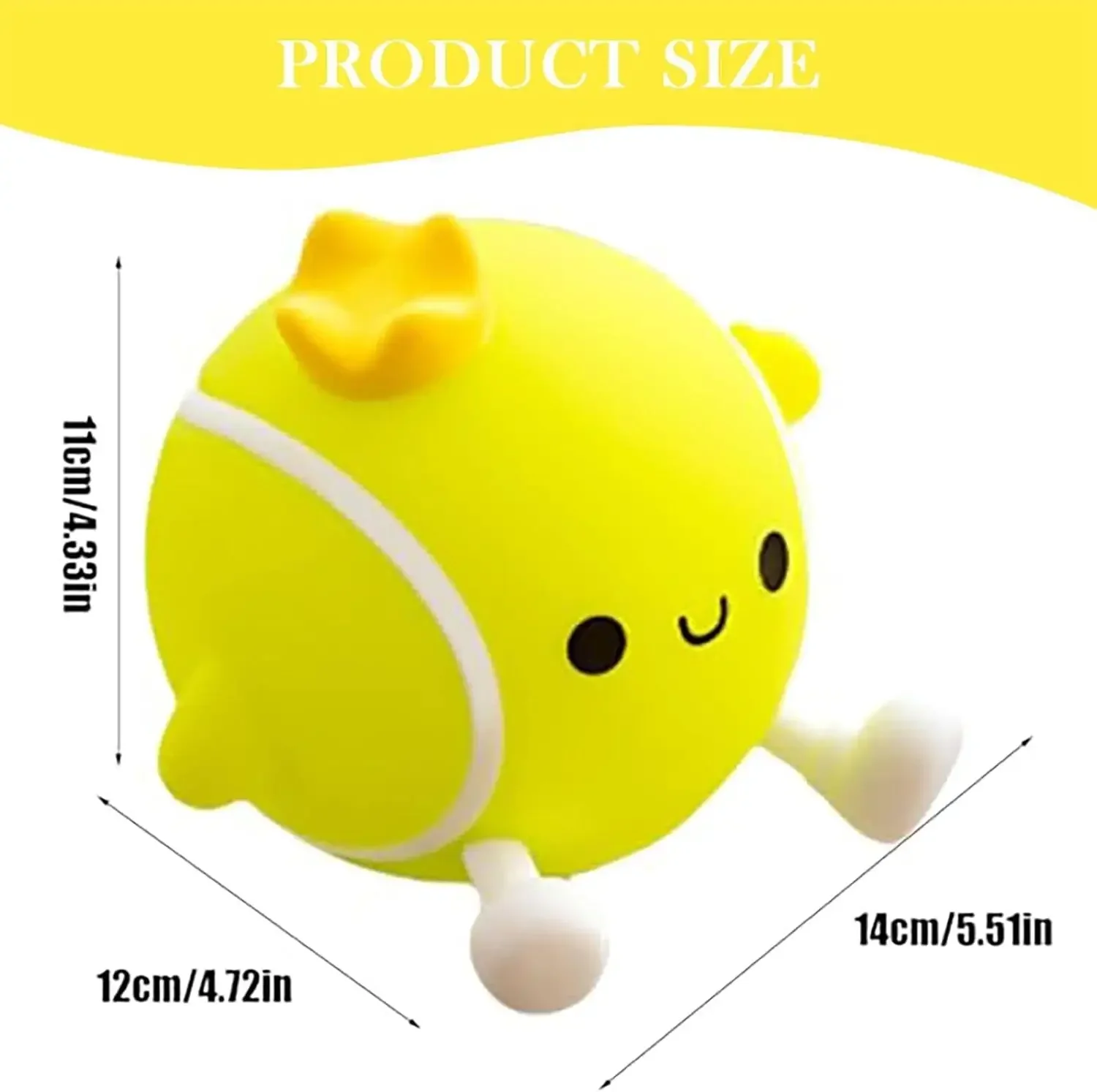 Luce notturna da tennis a LED per la scuola materna del bambino Divertimento sportivo Lampada da comodino ricaricabile in silicone per dormire per la stanza