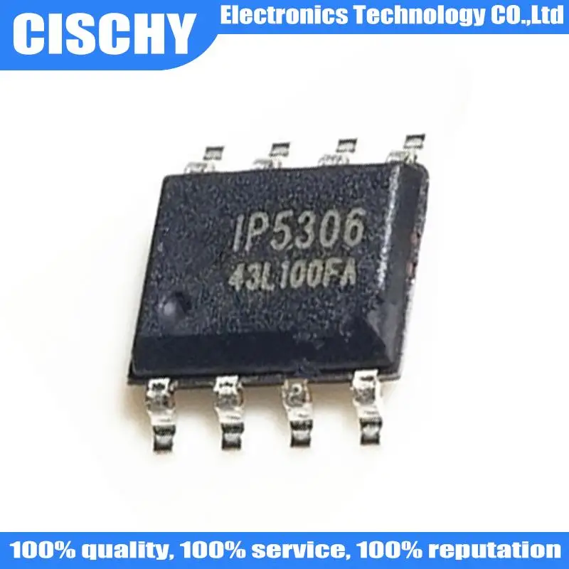 5pcs/lot IP5306 5306 SOP-8 2.1A charging /2.4A discharging highly integrated mobile power chip In Stock