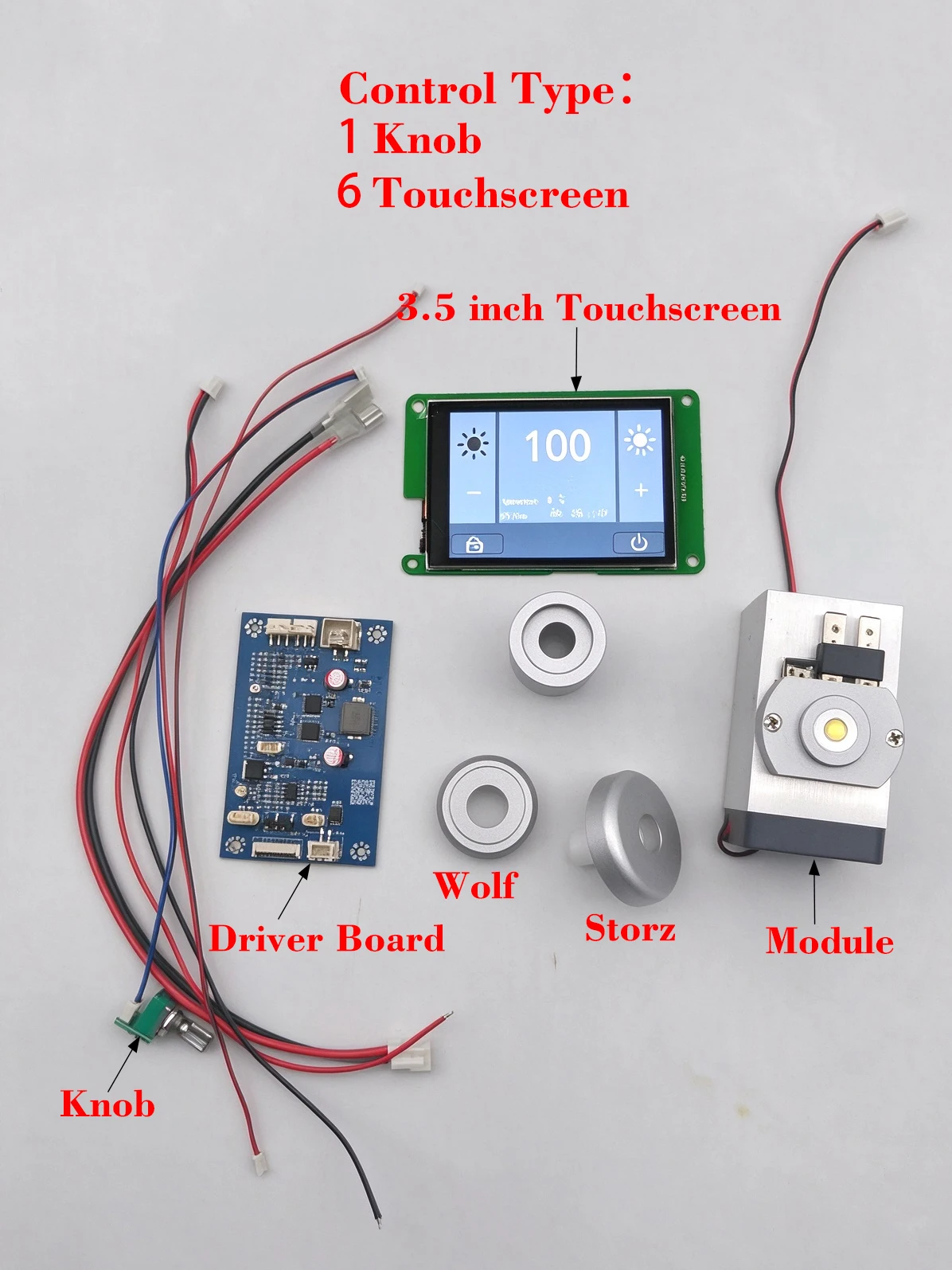Mini Endoscope LED Cold Light Source Module SN202X 7500K High Brightness Touch Screen Control  Storz Wolf Fiber Optic Endoscopy
