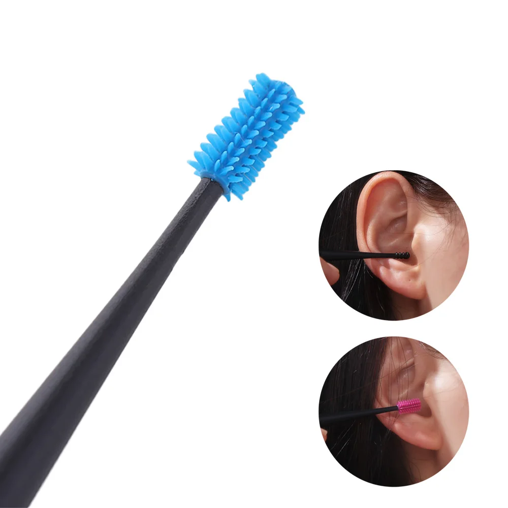 

360° Rotary Soft Silicone Earpick Ear Picking Double-ended Spiral Ear Cleaner Ear Clean Massage Ear Wax Clean Tool Ear Curette