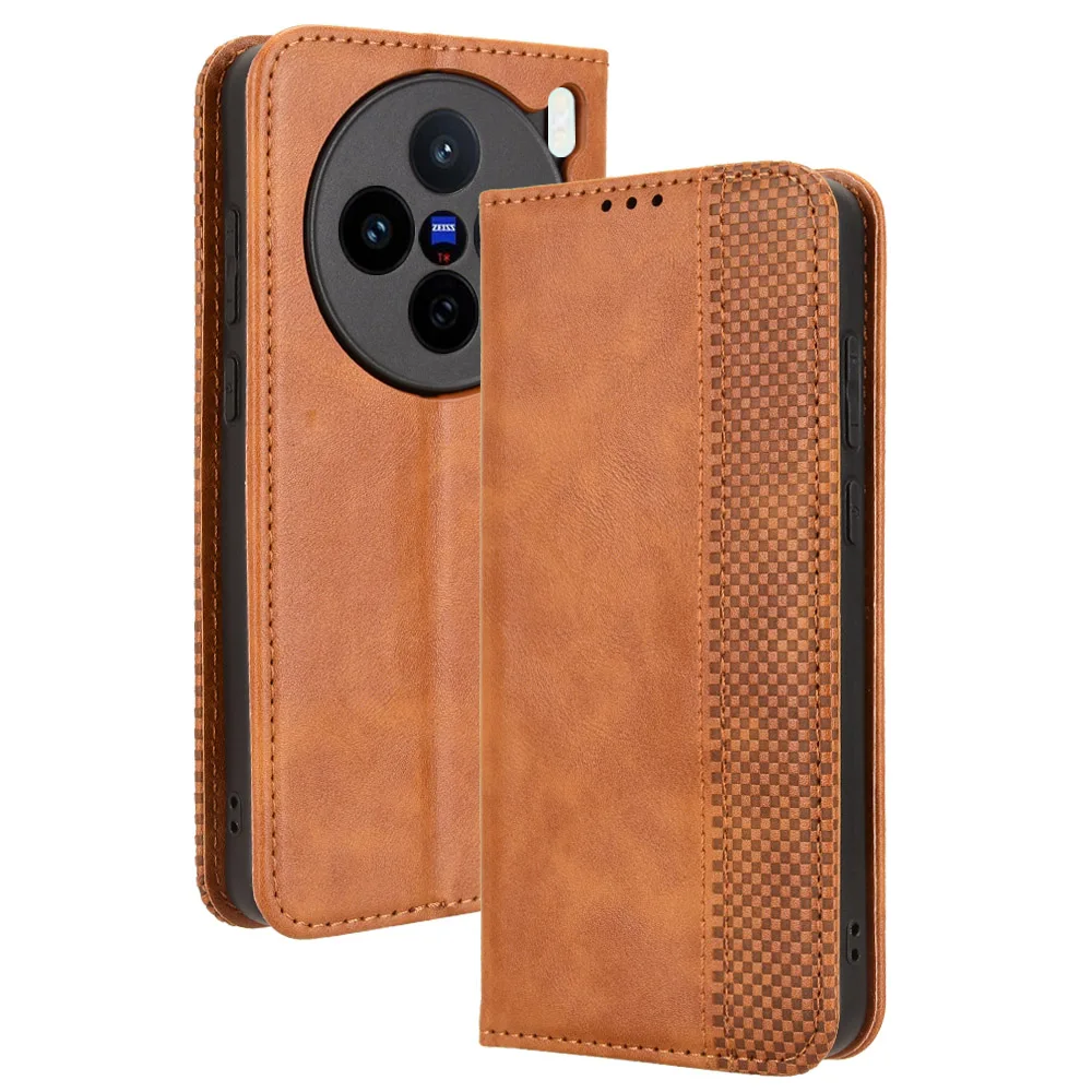 

For VIVO X200s 5G Case PU Leather Wallet Flip Case Retro Card Holder Cover Conque For VIVO X200s 5G Fundas