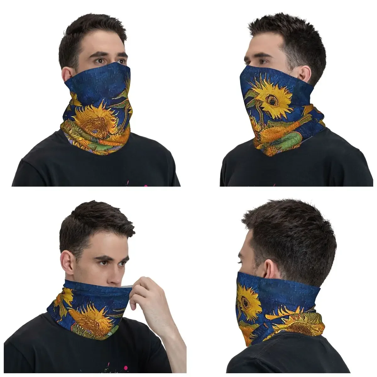 Van Gogh Impressionism Bandana Neck Gaiter Printed Retro Art Sunflower Balaclavas Mask Scarf Warm Cycling Running for Men Women