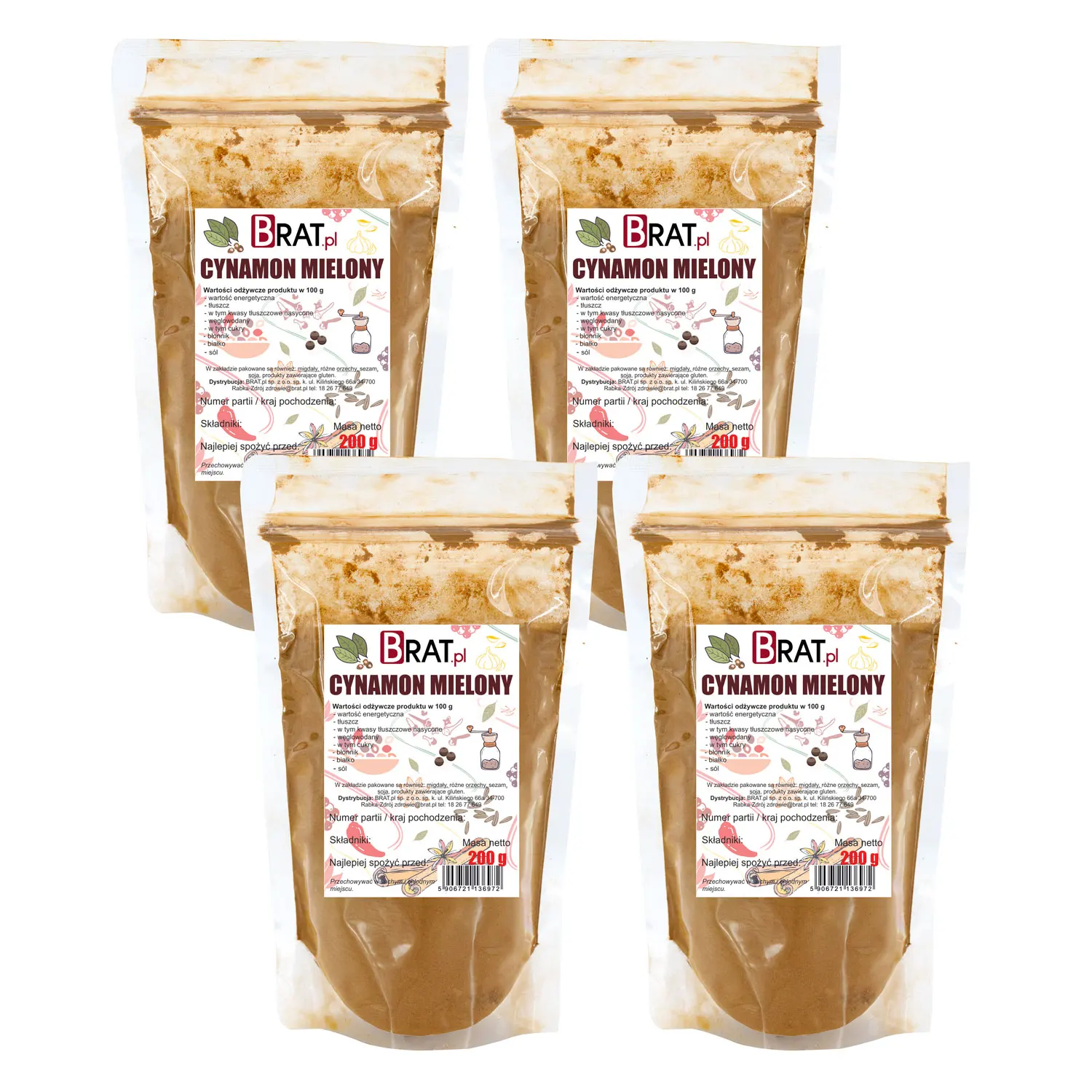 Cynamon mielony zestaw 4 x 200g