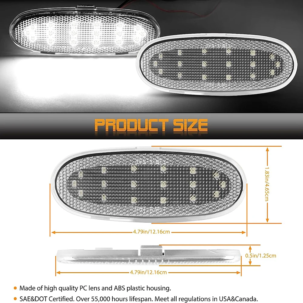 Led Door Panel Reflectors Light for 2003-2009 Dodge Ram 1500 2500 3500 Durango, 07-09 Chrysler Aspen Interior Courtesy Door Lamp