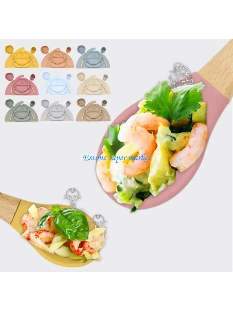 

090B Детский силиконовый нагрудник разделенная обеденная тарелка.