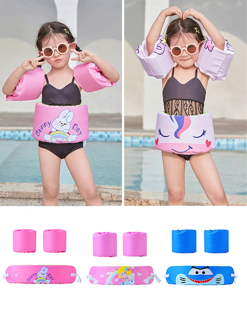 ROOXIN Child Swimming Ring Armband Buoyancy Swimming Pool Float Life Jackets Foam Floating Vest Swimming Training Pool Party Toy