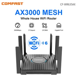 Wifi 6 Mesh Router AX3000 Gigabit Router IPV6 2.4G 5.0GHz Full Gigabit 5G WiFi Repeater 6*5dbi Antennas Network Extender Router