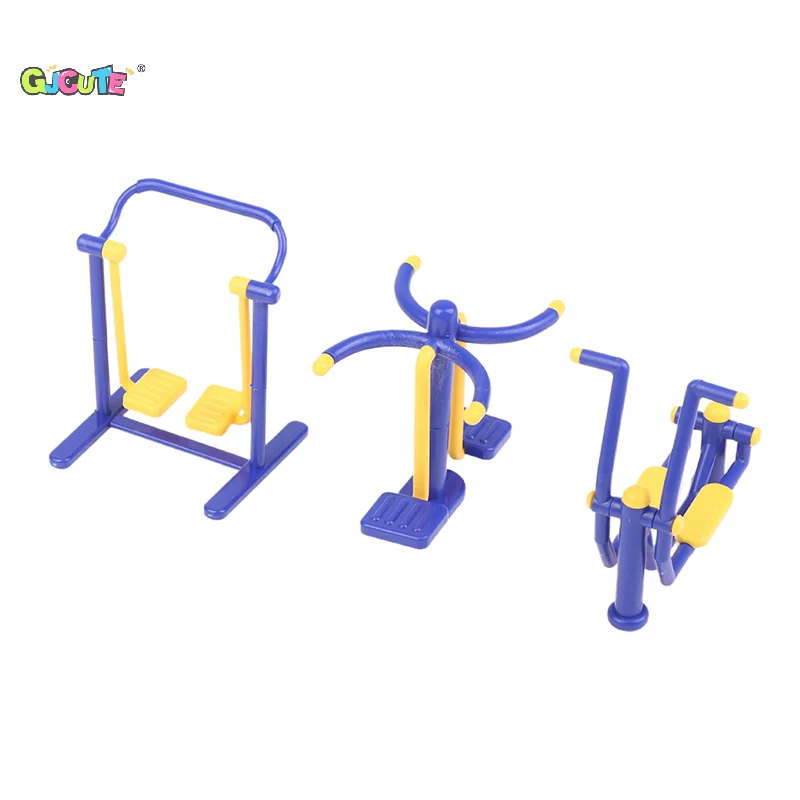 1Set 1/12 Casa delle bambole Parco all'aperto Attrezzature per il fitness Modello Casa delle bambole Scena sportiva Decorazione Giocattoli Micro scena Puntelli di costruzione