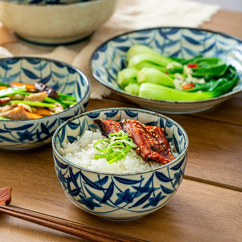 Yellow mud Platycodon series, underglaze ceramic tableware, Japanese rice bowls and plates