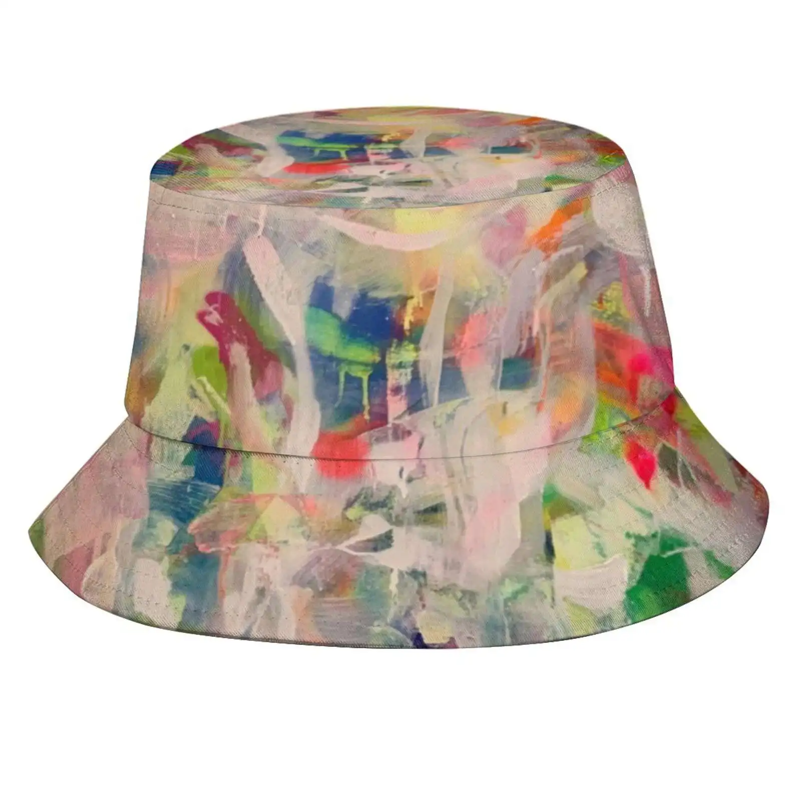 Abstract Painting Of Wildflowers Sun Cap Fisherman Hat Bucket Hats Abstract Urban Flow Studio Original Colorful Summer Blue