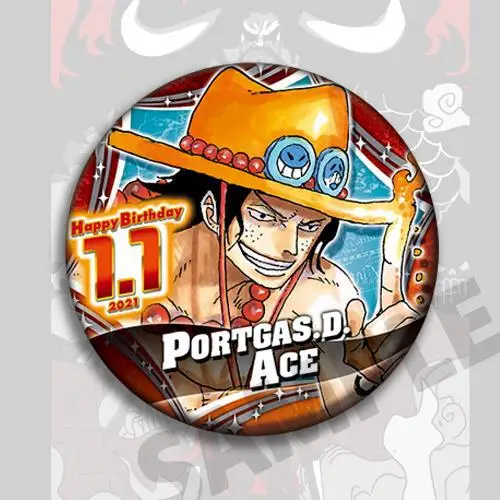 ONEPIECE ハッピーバースデーマグネットコレクション エース One Piece Anime Badge Pin Set Luffy Ace Zoro Robin Sanji Backpack
