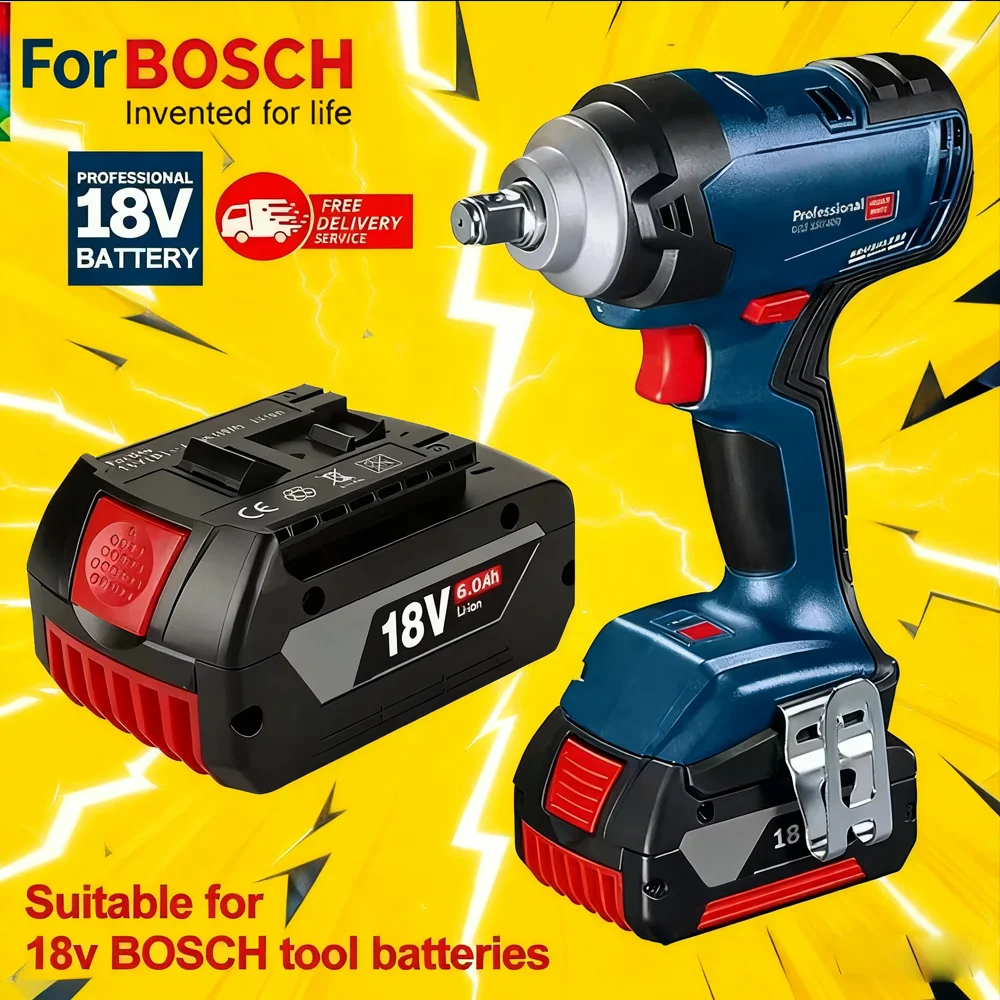 

For BOSCH 18V Tool battery，Original Lithium Battery BOSCH Battery Pack 6.0AH Original Tool Rechargeable Battery