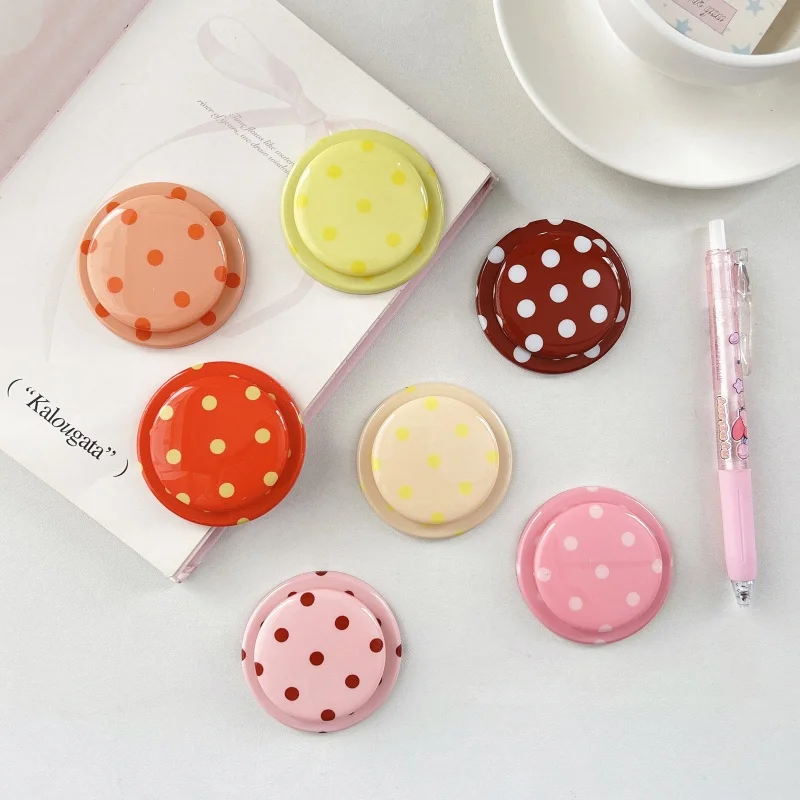 

Korean Polka Dot Cute Magnetic Phone Holder For Apple iPhone Samsung Mobile Folding Stand Accessories For Magsafe Bracket Grip