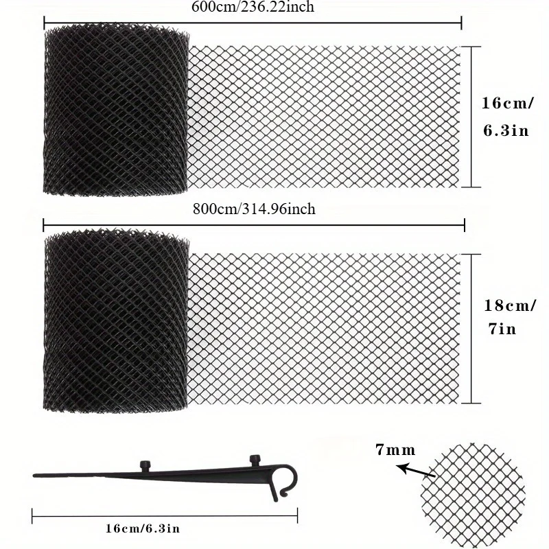 Plastic Mesh Gutter Prevents Leaves Debris Blockage for Downspout Drainage Pipe Protection Durable Water Flow Easy Installation