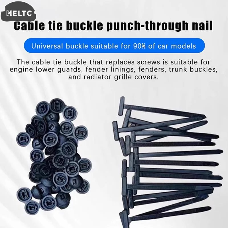 100pcs Nylon Universal Cable Tie Buckle Pin And Button Zip Ties Self-Locking Fixed Cables Zip Tie Wire Fastening Straps