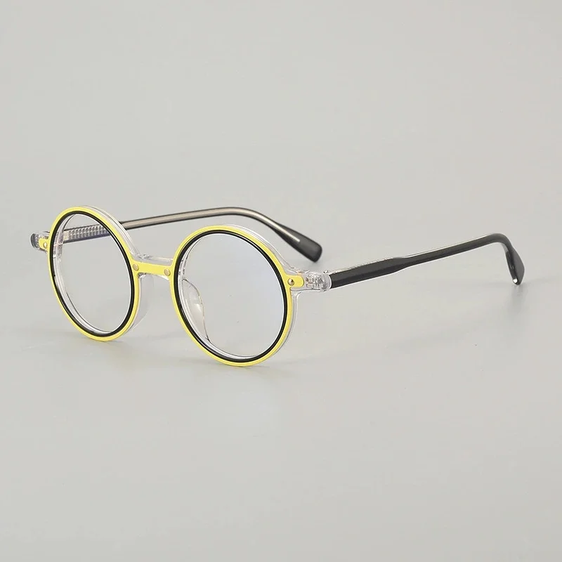 Belight مصمم بصري ملون خلات خمر شكل دائري اليدوية خلات الرجعية النظارات إطار وصفة طبية عدسة 222GP