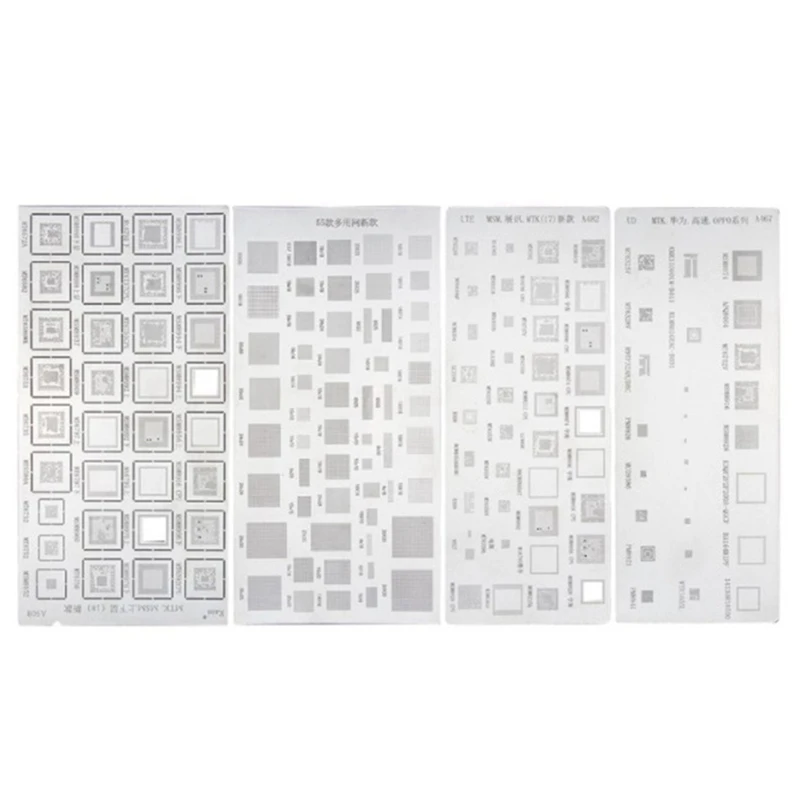 8PCS Universal BGA Stencil For MTK MSM Samsung Huawei Xiaomi Ipad CPU RAM PM Power IC Reball Pin Direct Heat Template