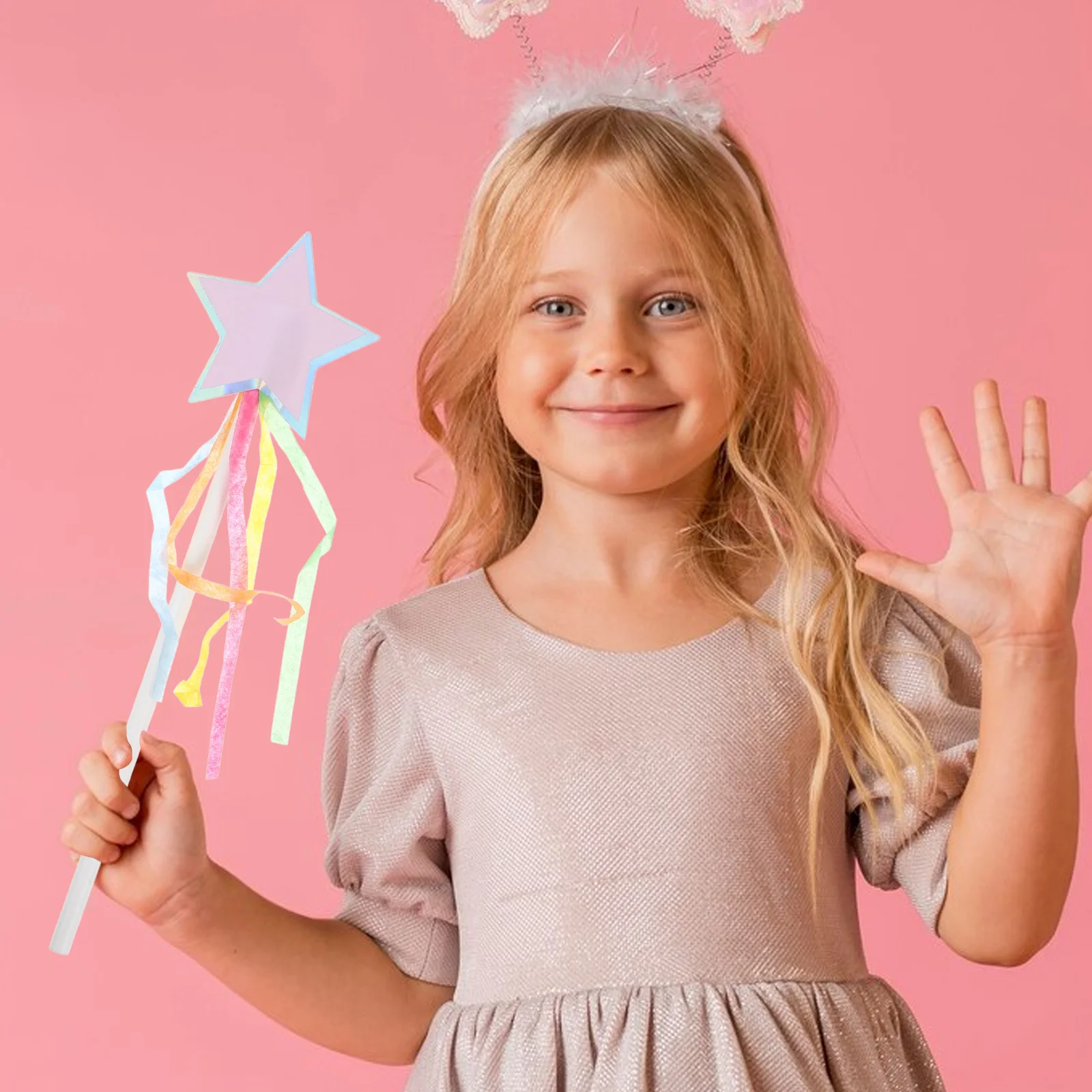 

8pcs Paper Fairy Wands Star Sticks for Girls Cosplay Party Favors Witch Handheld Props Stage Decoration