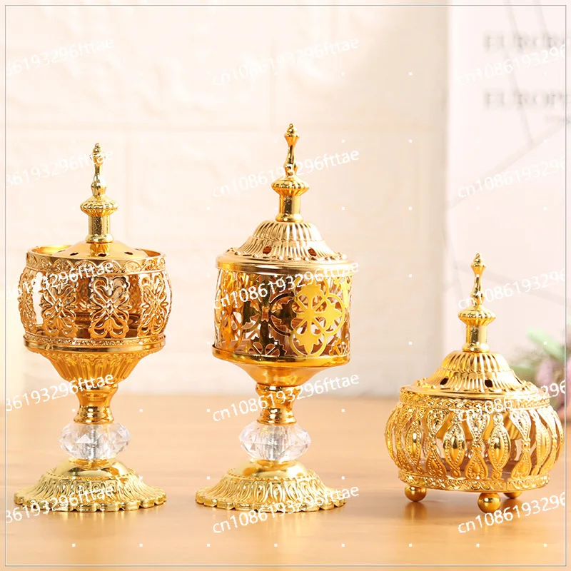 

Middle East Creative Lace Incense Burner, Fashionable Middle East Metal Craft Ornament, Simple Sandalwood Burner At Home