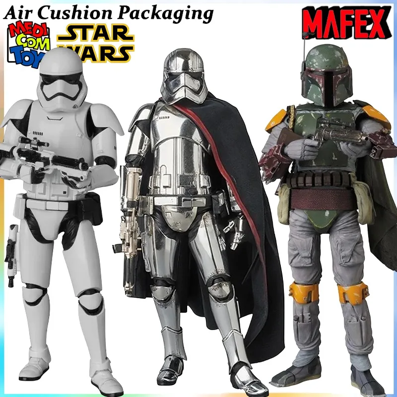 

MEDICOM TOY Genuine MAFEX Star Wars Series No.021 No.025 No.028 The Force Awakens Boba Fett Kailo Lun Action Figures Model Toys