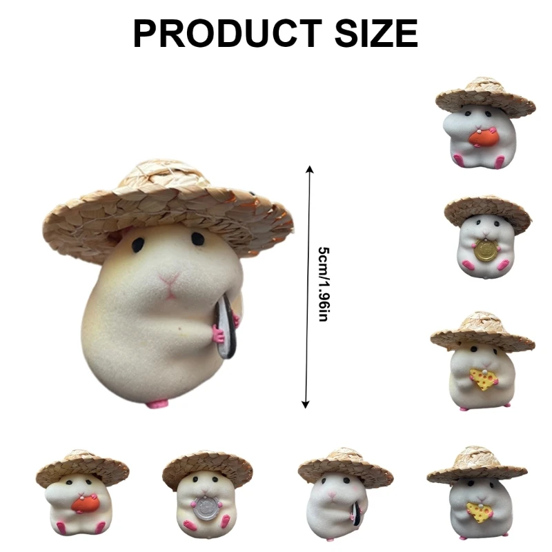 Fun Hamster Eating Seed Vehicle Figurine Attractive Hamster Car Decoration Hamster Dashboard Figure for Car Interior