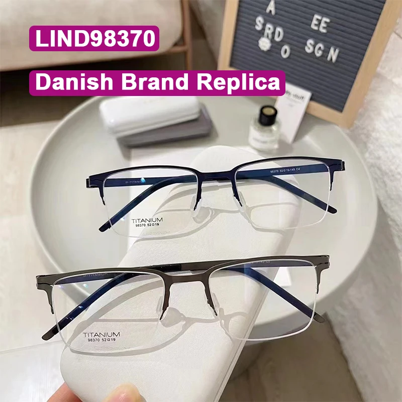 Danish Brand Replica High Quality Screwless Glasses Men Half-Frame Ultralight Eyeglasses Pure Titanium Gentleman Business Frame