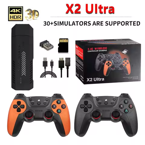 X2 Ultra Game Stick Mini TV Handheld Game Console Wireless Gamepads Video Retro Game 4K HD Output Two-player for PS1