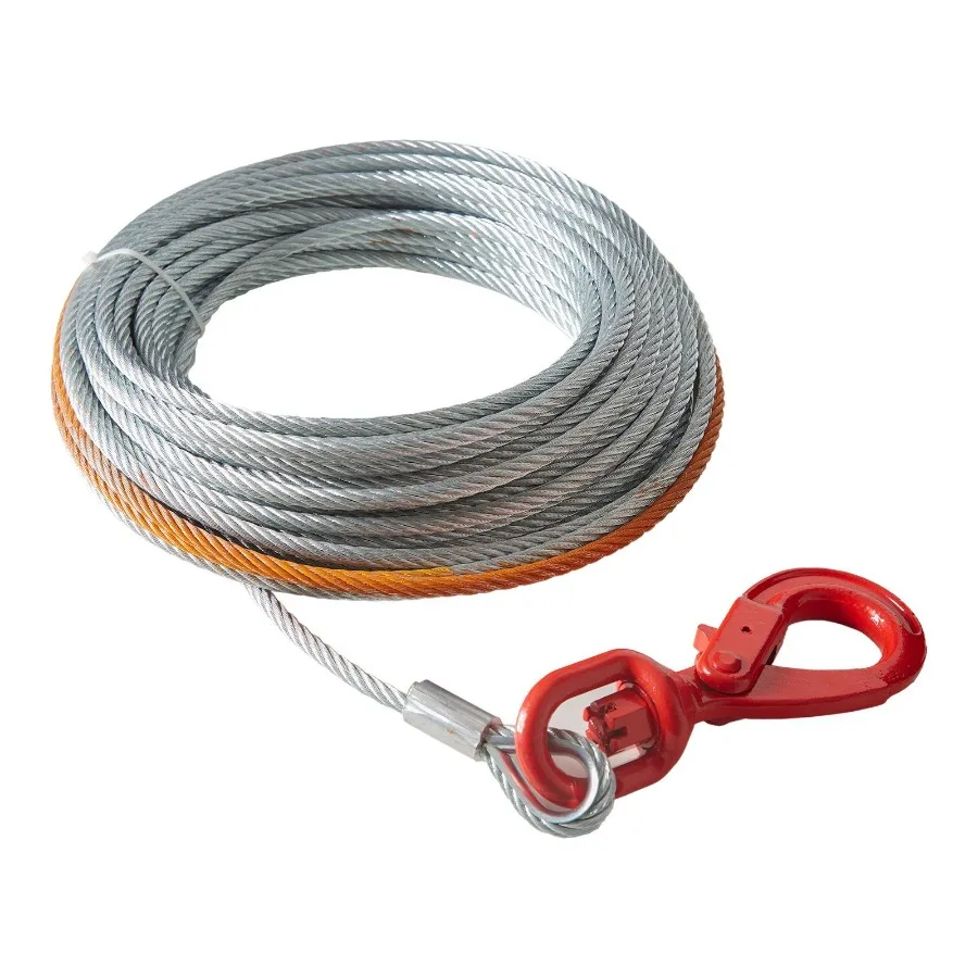 

Galvanized Steel Winch Cable 3 8 Inch x 75 Feet 15 200 lbs Breaking Strength Wire Winch Rope with Swivel Hook Towing Cable Hea