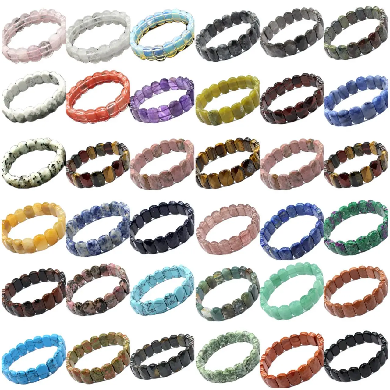 Factory Natural Stone Opal Bracelet Handmade Personalized Geometry Good Luck Wealth Energy Mermaid Fashion Gift Box