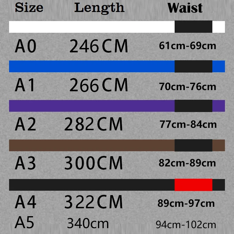 Breite 4,5 cm Brasilianischer Jiu-Jitsu Schwarzer Gürtel für Erwachsene BJJ Meister-Instruktor Niveausystem A0 A1 A2 A3 A4 A5 Hart Anpassbar – Detail 1