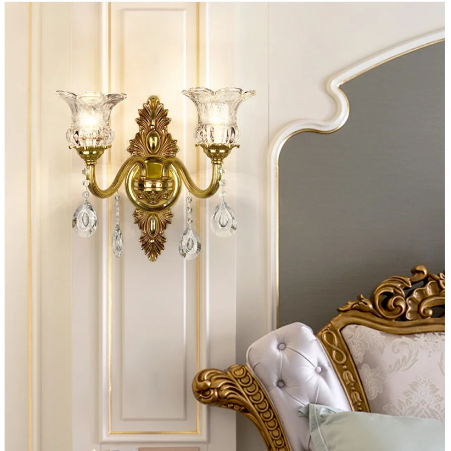Modern Copper Wall Sconces Deco Living Room Copper Wall Lamp Bedroom Bedside Lighting French Villa Luxury Classics Brass Lights