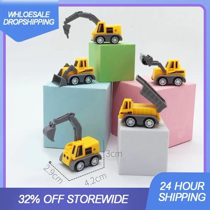 1pc Ouder-kind constructiespeelgoed Mini Pull Back Digger Veilig ontwerp HandsOn Training Verjaardagsfeestje Essentieel