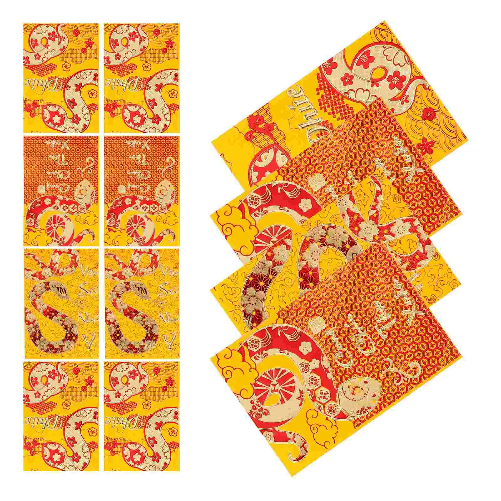 

18 Pcs Year of The Snake Spring Festival Red Envelope Vietnamese Money Envelopes New Pocket Pockets Luck Bag Packet Paper