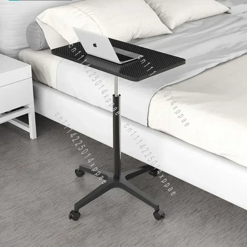Standing Upright Laptop Office Desk Movable Lifting Small Table with Pulley Small Sofa Bedside Table