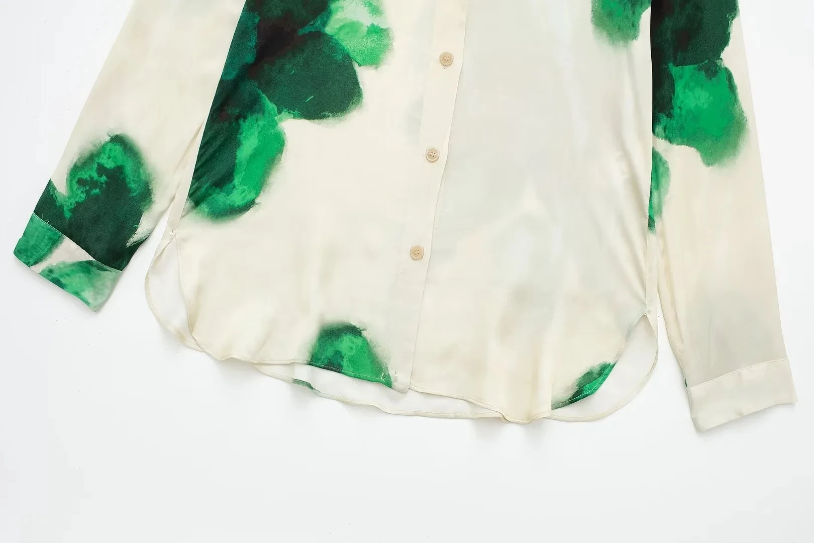 HH Frauen Fashion Floral Print Bluse Hose Sets Langarm Revers Hemd Kordelzug Breite Bein Hosen Weibliche Streetwear Anzug – Detail 8