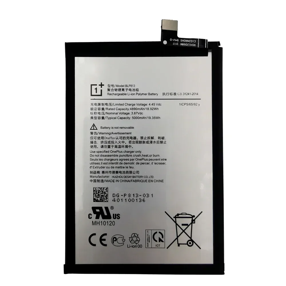 2024 Years New Original High Quality For OnePlus Nord N100 BE2011, BE2012, BE2013 5000mAh BLP813 Battery Batteries Fast Shipping