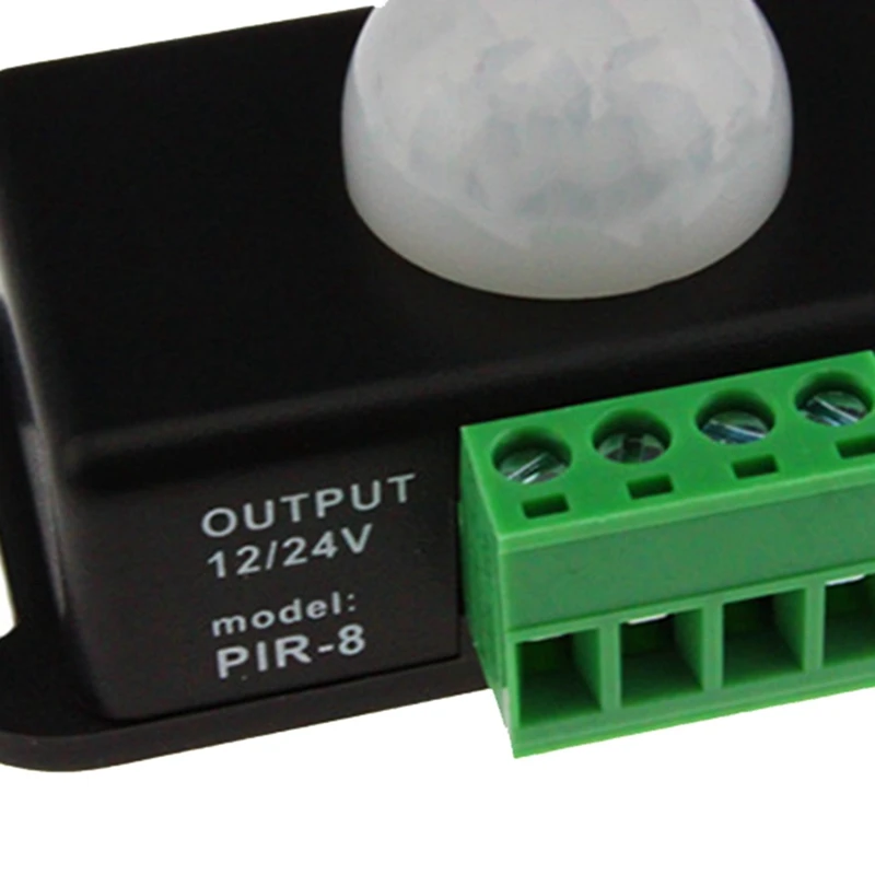 2X DC 12V 24V สวิตช์8A ปรับเซ็นเซอร์ตรวจจับการเคลื่อนไหว PIR แบบอัตโนมัติเครื่องตรวจจับอินฟราเรดโมดูลสวิตช์ไฟสำหรับไฟแถบไฟ LED