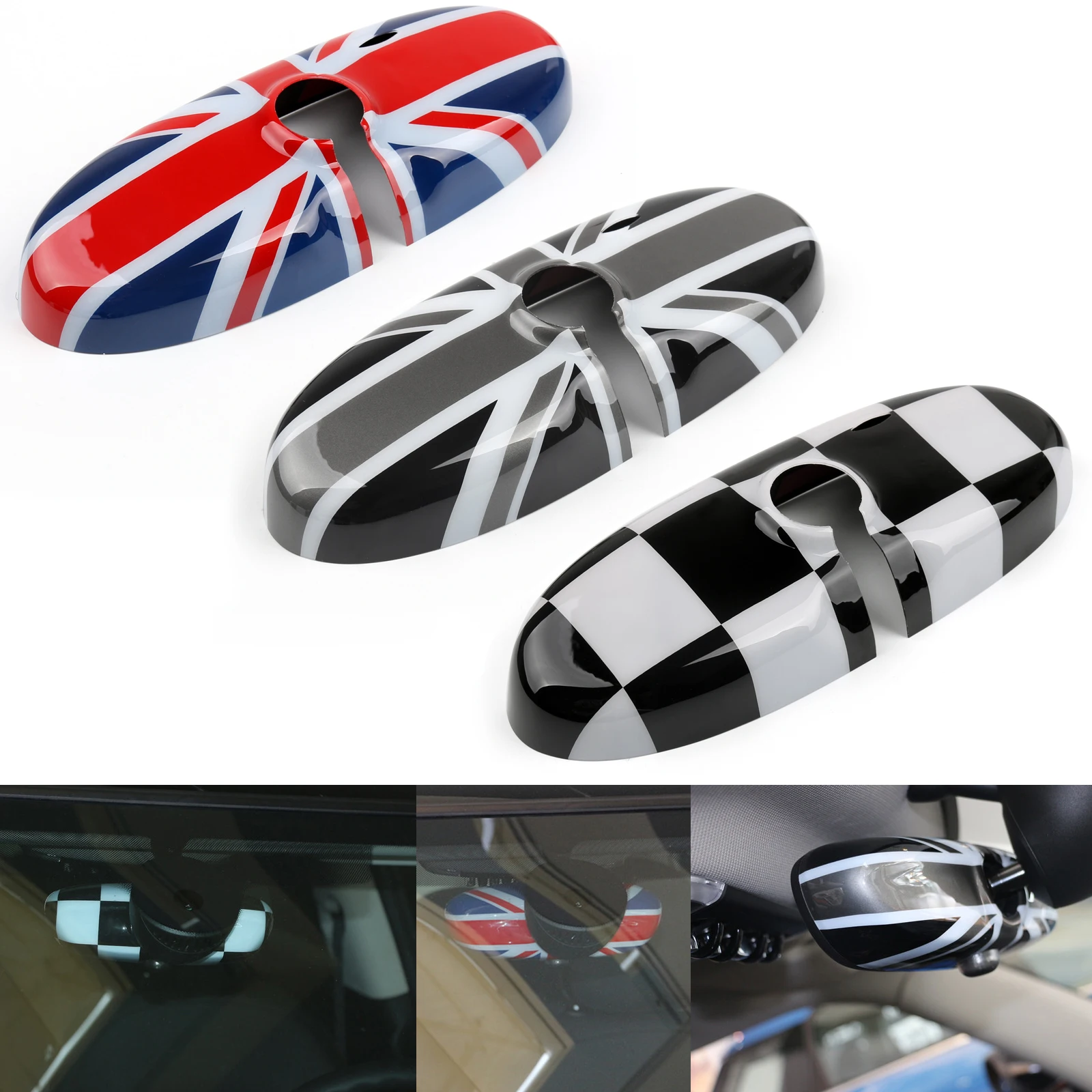 For MINI Cooper R56 R55 R57 R61 Car Rear View Mirror Cover UK Flag Housing ABS Plastic Rearview Mirror Countryman R60 Vehicle