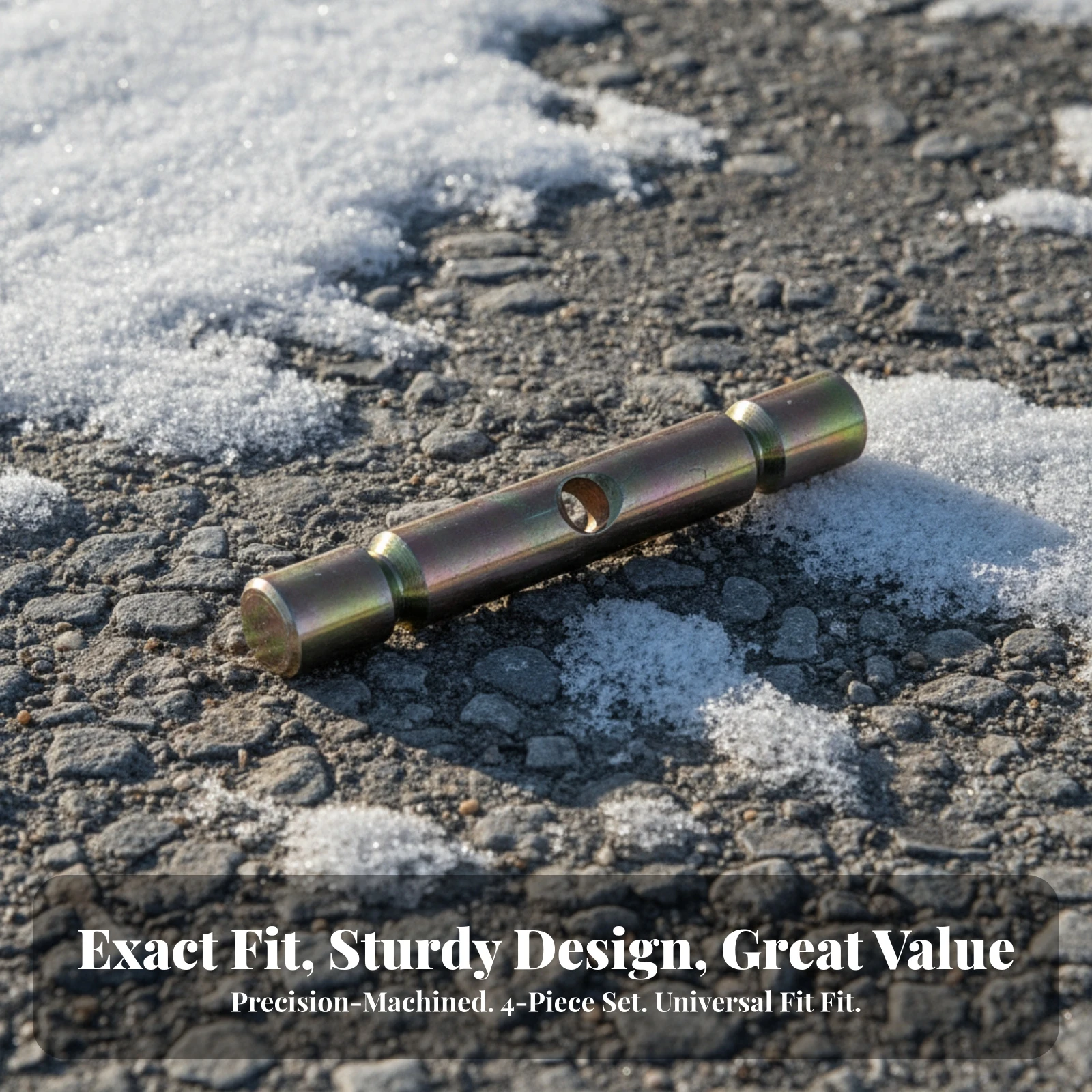 Shear Pin with Cross-Hole Metal Hardware for ATV Owners, Snowplow Maintenance, Garage Repairs
